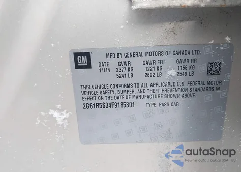 2015 Cadillac Xts Premium from USA, damaged, VIN 2G61R5S34F9185301